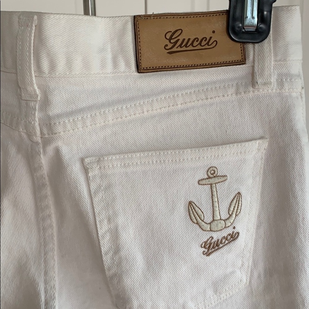 Gucci White Straight Leg Pants